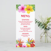 Tropisch-Hawaiianische Flora Menükarte (Stehend Vorderseite)