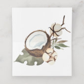 Tropisch-hawaiianische Flora und Kokosnuss Platzkarte (Innenseite Aufgefaltet)