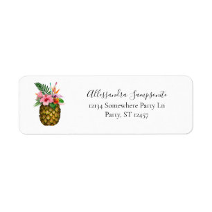 Tropisch-Hawaiianische Floral- und Ananas-Rückgab