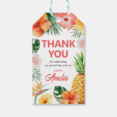 Tropisch Hawaiianische Geburtstagsparty Geschenkanhänger (Vorderseite)
