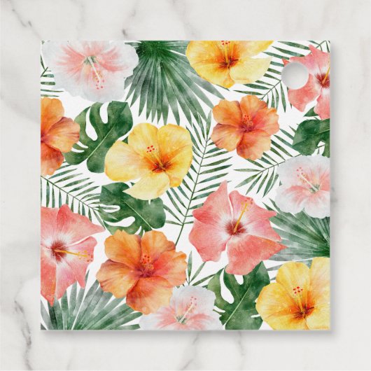 Tropisch Hawaiianische Geburtstagsparty Geschenkanhänger (Rückseite)