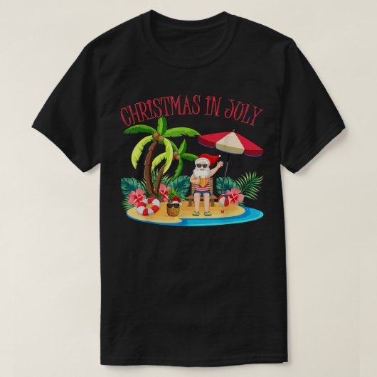 Tropisch-hawaiianische Weihnachtsfeiertage in J T-Shirt (Design vorne)