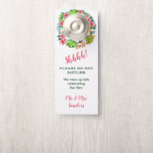 Tropisch-hawaiianischer Hibiskus Hochzeitsgäste Türanhänger (Auf Knauf)