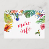 Tropisch-hawaiianischer Hibiskus Mehr Info Hochzei Begleitkarte (Vorderseite)