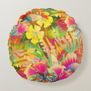 Tropisch-hawaiianisches Muster Rundes Kissen