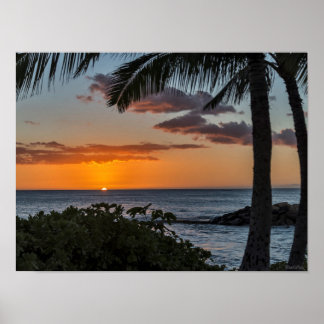 Tropisch-Hawaiianisches Sonnenuntergangsposter Poster