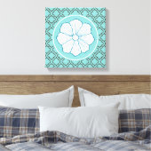 Tropisch-hawaiisch-türkische Blume Mauer Kunstgesc Leinwanddruck (Insitu (Schlafzimmer))
