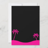 Tropisch Hot Pink Black Summer Beach Sweet 16 Einladung (Rückseite)