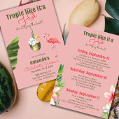 Tropisch Hot Pink Palm Springs Junggeselinnen-Absc Einladung