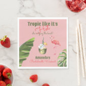 Tropisch Hot Pink Palm Springs Junggeselinnen-Absc Serviette (Beispiel)