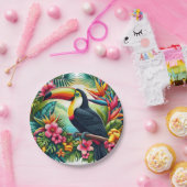 Tropisch/Jungle-Toucan-Vogel Pappteller (Party)