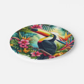 Tropisch/Jungle-Toucan-Vogel Pappteller (Schrägansicht)