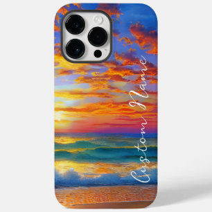 Tropisch klares Meer Sonnenuntergang mit Personali Case-Mate iPhone 14 Pro Max Hülle