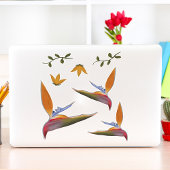 Tropisch lebendiger, handGezeichnet Paradies-Vogel Aufkleber