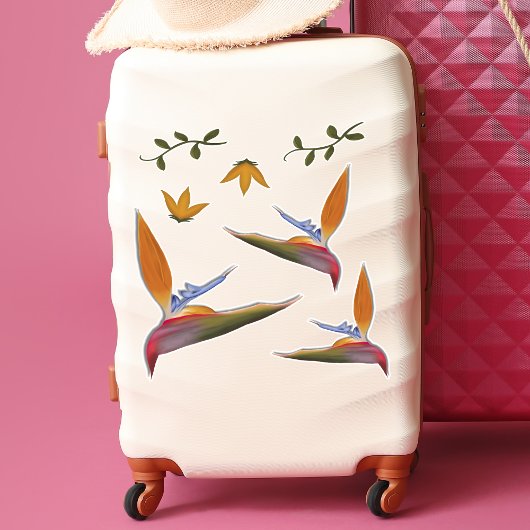 Tropisch lebendiger, handGezeichnet Paradies-Vogel Aufkleber