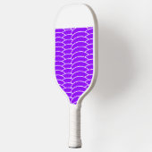Tropisch Lila Art Deco Waves White Cap Strip Pickleball Schläger (Links)