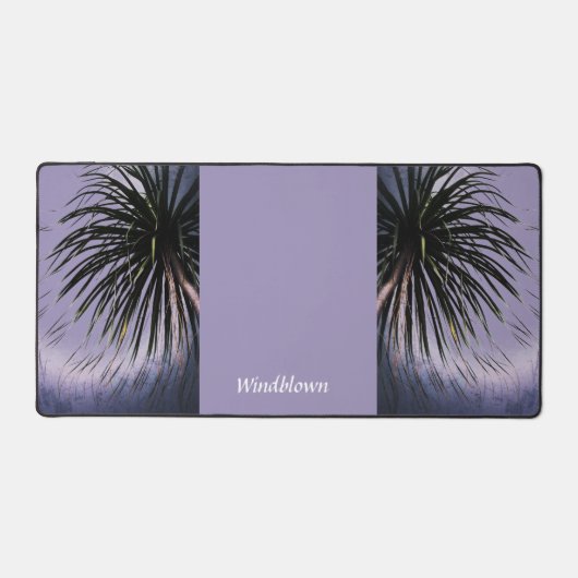 Tropisch Lila, individuell anpassbare Palmbaume Schreibtischunterlage (Vorderseite)