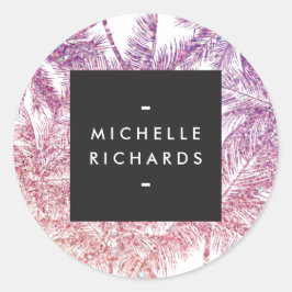 Tropisch Lila/rosa Glitzer Palms Stickers