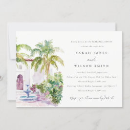 Tropisch marokkanische Coutyard Watercolor Wedding Einladung