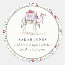 Tropisch marokkanischer Kamel Runder Aufkleber