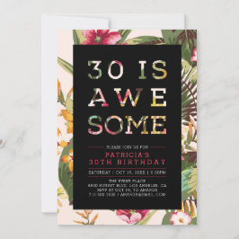 tropisch | Moderne Typografie 30. Geburtstag Party Einladung