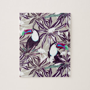 Tropisch, Muster, Palmen, Vögel, hawaiisch Puzzle