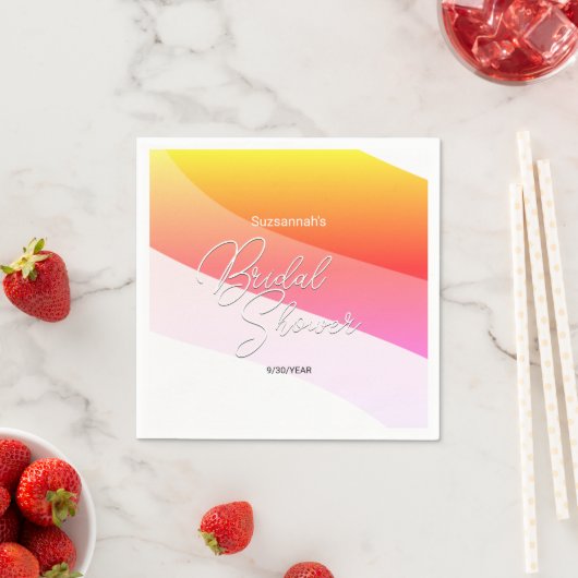 Tropisch orange rosa Farbtöne Horizontal Streams Serviette (Beispiel)