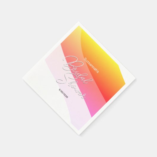 Tropisch orange rosa Farbtöne Horizontal Streams Serviette (Ecke)