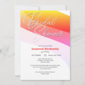 Tropisch orange rosa Schattige horizontale Streife Einladung (Vorderseite)