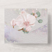 Tropisch orchid Blume Perlschimmer Eleganz All In One Einladung (Rückseite)