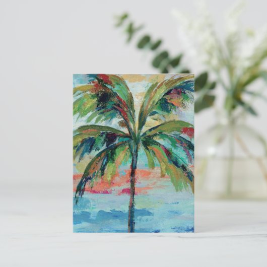 tropisch Palm Tree Postkarte (Stehend Vorderseite)