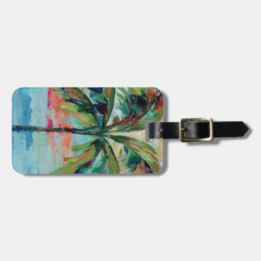 tropisch| Palmbaum Gepäckanhänger (Vorderseite horizontal)