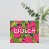 Tropisch Pink Blume Diolle Vielen Dank Postkarte (Stehend Vorderseite)
