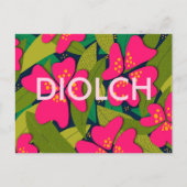 Tropisch Pink Blume Diolle Vielen Dank Postkarte (Vorderseite)
