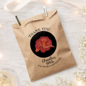 Tropisch Pink Floral Black Danke Geschenktütchen (Ausgeschnitten)