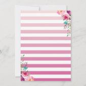 Tropisch Pink Gold Ananas Floral Luau Geburtstag Einladung (Rückseite)