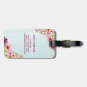 Tropisch Pink Hibiskus Blume Botanisch florale Gepäckanhänger (Rückseite horizontal)