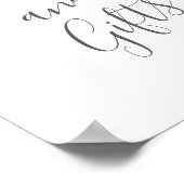 Tropisch Pink Palm Blätter Unterzeichnung von Gesc Poster (Ecke)