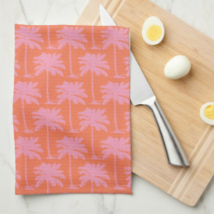 Tropisch Pink Palm Tree Costal Nautical Beach Geschirrtuch
