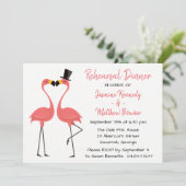 Tropisch Pink Probe Dinner Flamingo Wedding Einladung (Stehend Vorderseite)