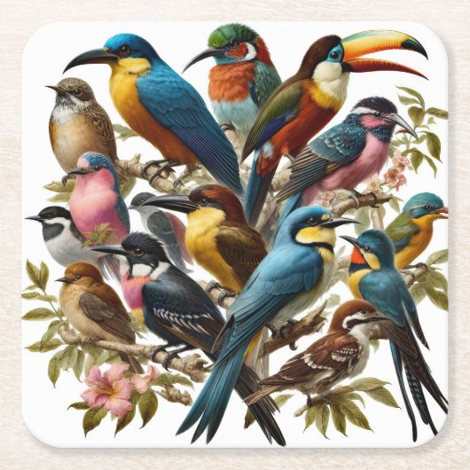 tropisch rechteckiger pappuntersetzer (Vorderseite)