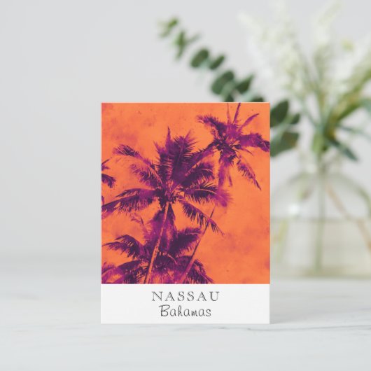 *~* Tropisch. Reisen AP25 Personalize Palm Leaf Postkarte (Stehend Vorderseite)