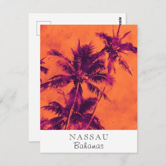 *~* Tropisch. Reisen AP25 Personalize Palm Leaf Postkarte (Vorne/Hinten)