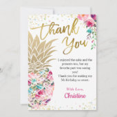 Tropisch rosa Ananas Dankeskarte (Vorderseite)