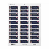 Tropisch rosa Ananas Navy Blue Rücksendeadresse (Vorne)