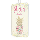 Tropisch rosa Ananas Personalisiert Autolufterfrischer (Links)