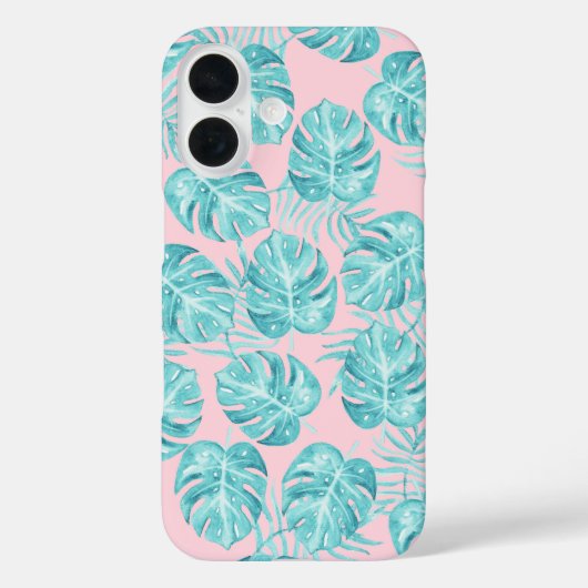 Tropisch rosa aquamarines Aquarellmonster verlasse Case-Mate iPhone Hülle (Rückseite)