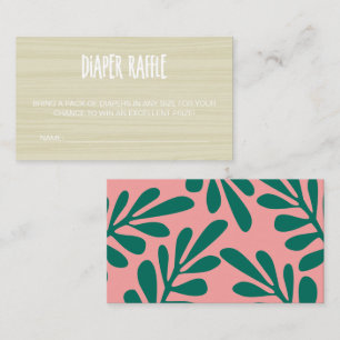 Tropisch-rosa Baby an Bord Windeln Raffel Begleitkarte