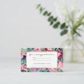 Tropisch rosa blaue Aqua Gold Moderne Blüten Terminkarte (Stehend Vorderseite)