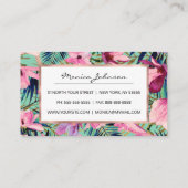 Tropisch rosa blaue Aqua Gold Moderne Blüten Terminkarte (Rückseite)